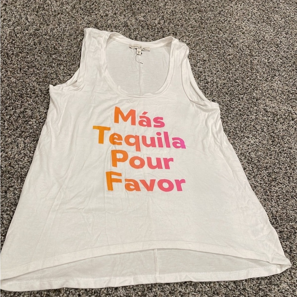 Tequila- White Graphic Tank Top size xs